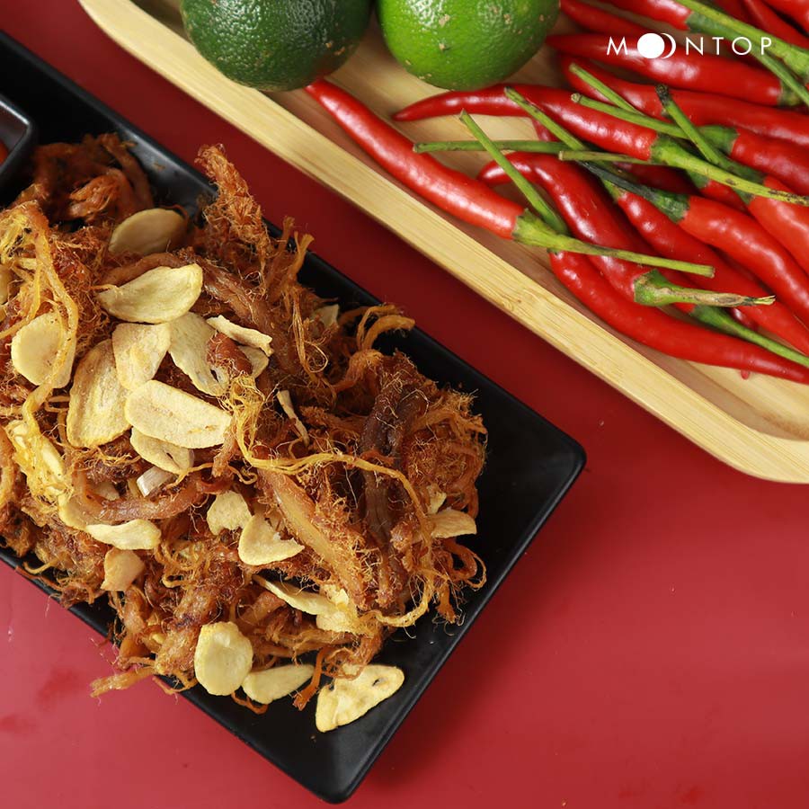 KHÔ HEO CHÁY TỎI THỢ SĂN - Hảo hạng loại 1 - Thịt khô homemade Moontop - Chất từng miếng thịt! | BigBuy360 - bigbuy360.vn