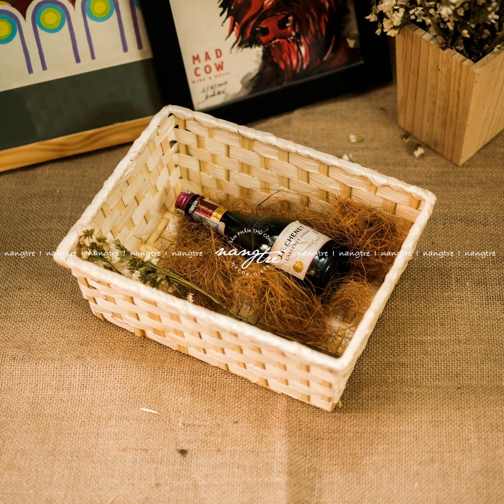 Khay tre đan gói quà, Khay tre chữ nhật