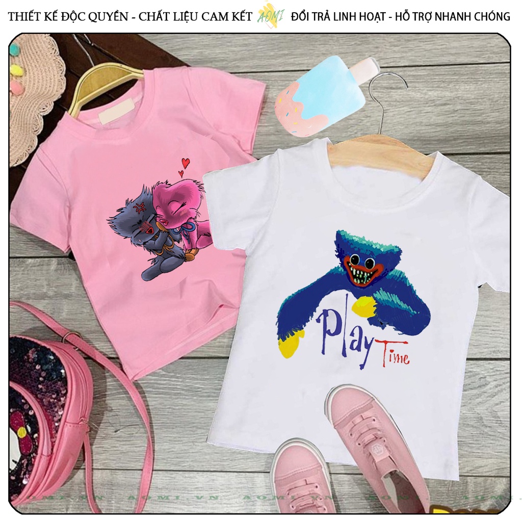 ÁO THUN huggy wuggy UNISEX PHÔNG NAM NỮ GIA ĐÌNH CẶP ĐÔI CÓ SIZE TRẺ EM CHO BÉ TRAI GÁI AOMIVN