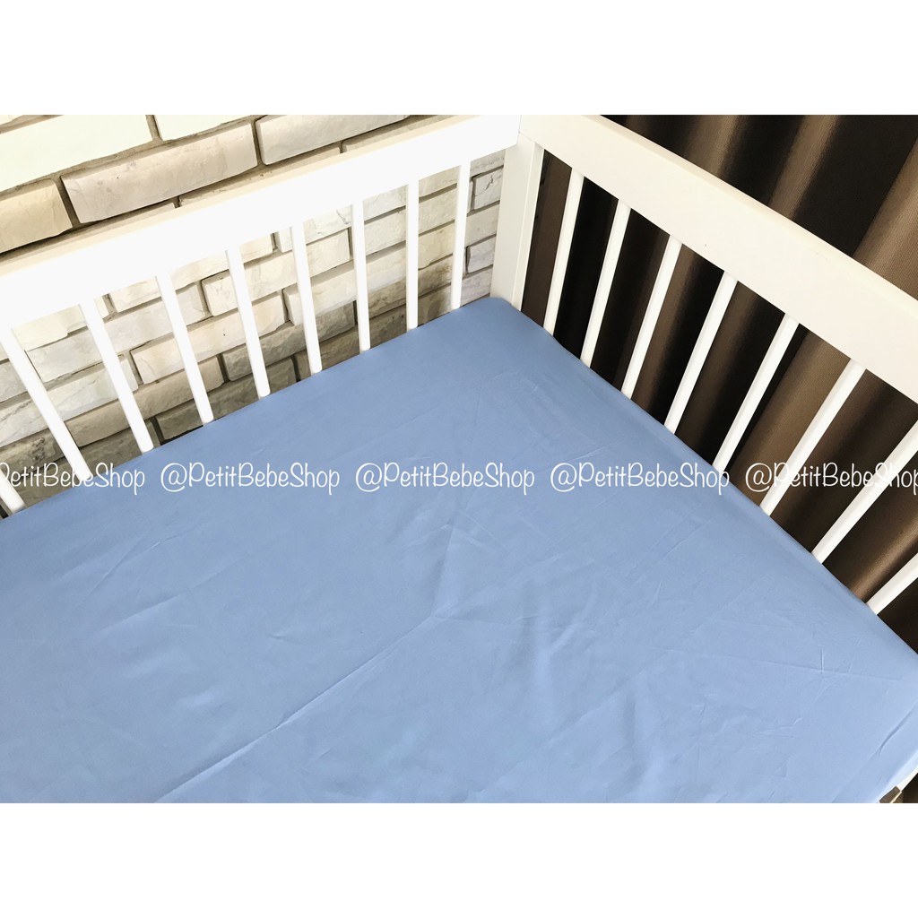 Ga drap bọc nệm cotton trơn thoáng mát phù hợp các loại nệm cũi cho bé 70x140 70x130 70x120 60x110 60x100 62x114 55x94