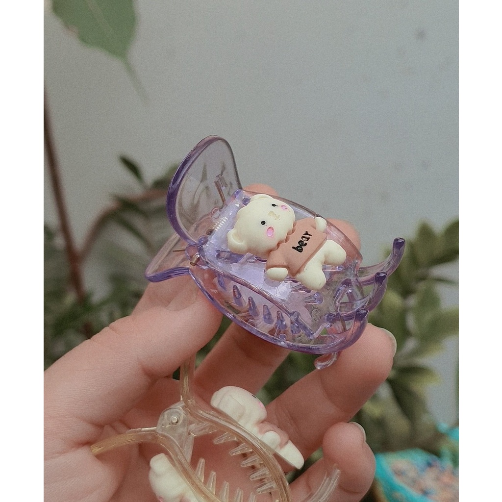 Sỉ 12 kẹp càng cua trong suốt hoạt hình 5 răng - KAKASHOP247