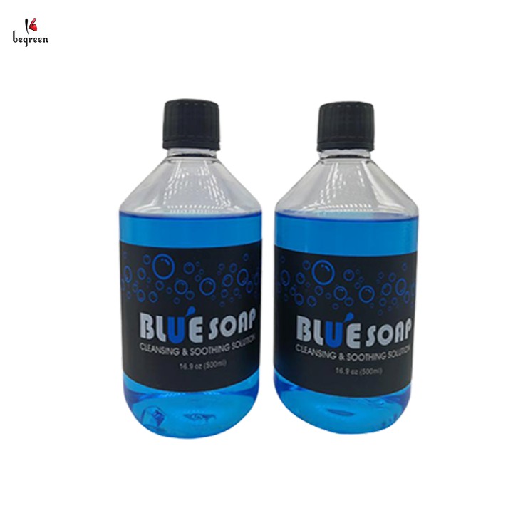 Combo bình xịt tạo bọt và xà phòng rửa hình xăm Blue Soap chai to