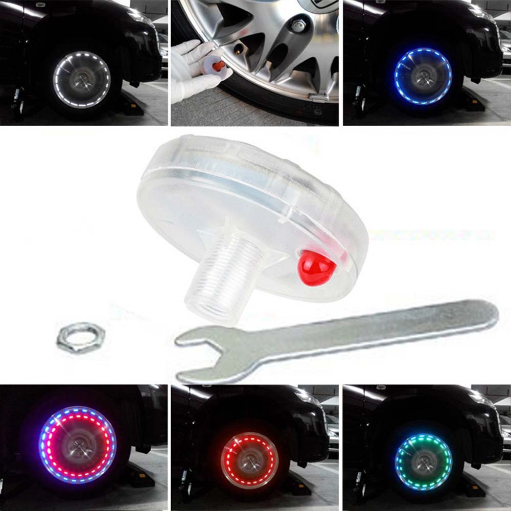 Đèn Led Gắn Van Bánh Xe Hơi Sử Dụng Năng Lượng Mặt Trời Chống Thấm Nước Nhiều Màu Sắc