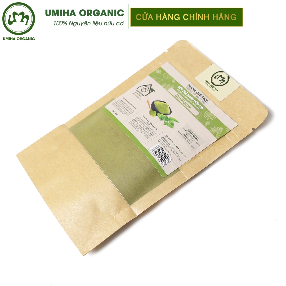 Bột Trà Xanh đắp mặt nạ hữu cơ UMIHA nguyên chất 40G | Green Tea Powder 100% Organic