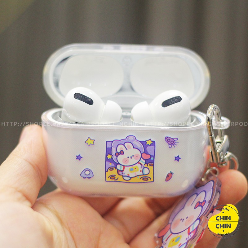 Case Airpod 1/2/Pro Nhựa Dẻo Trong Suốt Hình Happy Space Gấu Thỏ Vỏ Bọc Airpods Hoạt Hình Dễ Thương - Chinchin Case