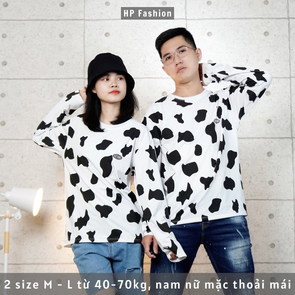 Áo Thun Bò Sữa Tay Dài dáng rộng Unisex nam nữ phong cách Ulzzang hottrend | BigBuy360 - bigbuy360.vn