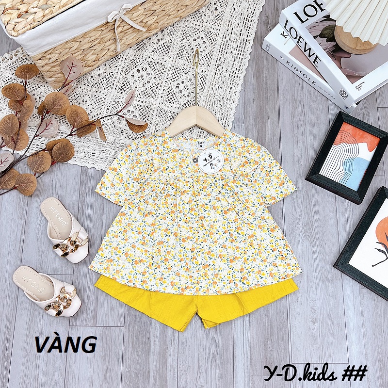 Bộ bé gái thô hoa nhí quần đùi XHN823