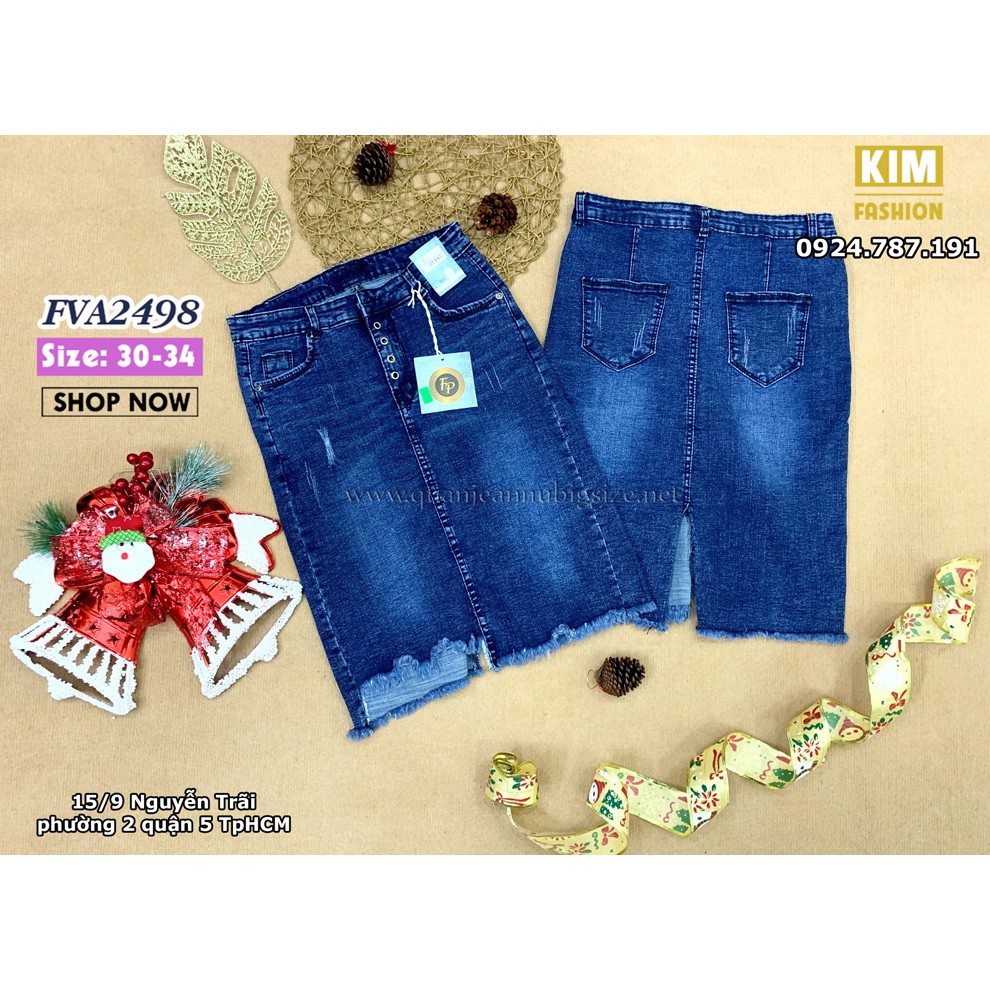 Chân Váy Jean Co Giãn Bigsize FVA2498 Size 30-34 | BigBuy360 - bigbuy360.vn