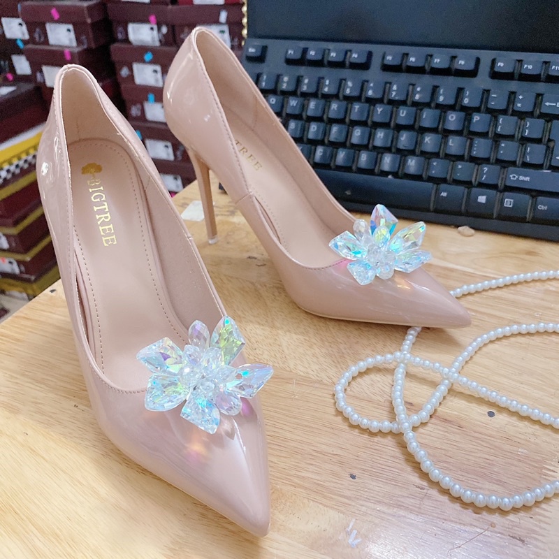 TK9511-6 GIÀY CƯỚI BIGTREE ĐÍNH HOA ĐÁ CAO CẤP