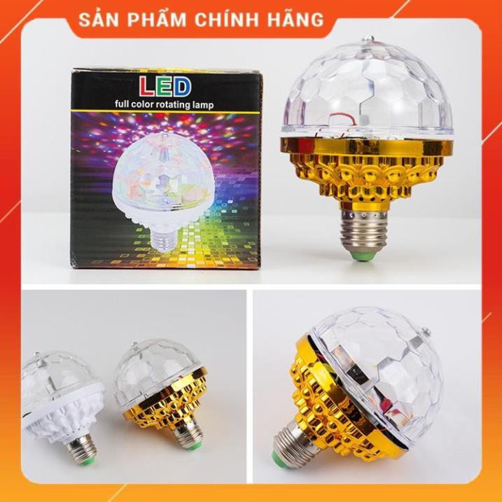 Đèn LED Vũ Trường Xoay 7 Màu 5 Chế Độ - Đèn Led Nháy Chớp 7 Màu Tự Xoay Đui Tròn Cao Cấp Trang Trí Tết