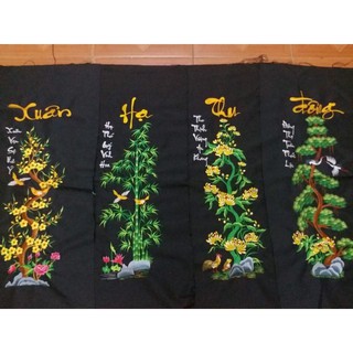 Tranh thêu vi tính Tứ Quý(thành phẩm chưa khung)