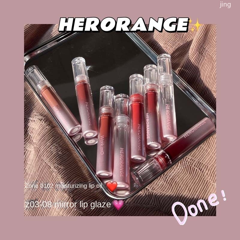 Son Bóng Hiệu Ứng Gương Dưỡng Ẩm Không Dễ Phai Màu Thương Hiệu Herrange