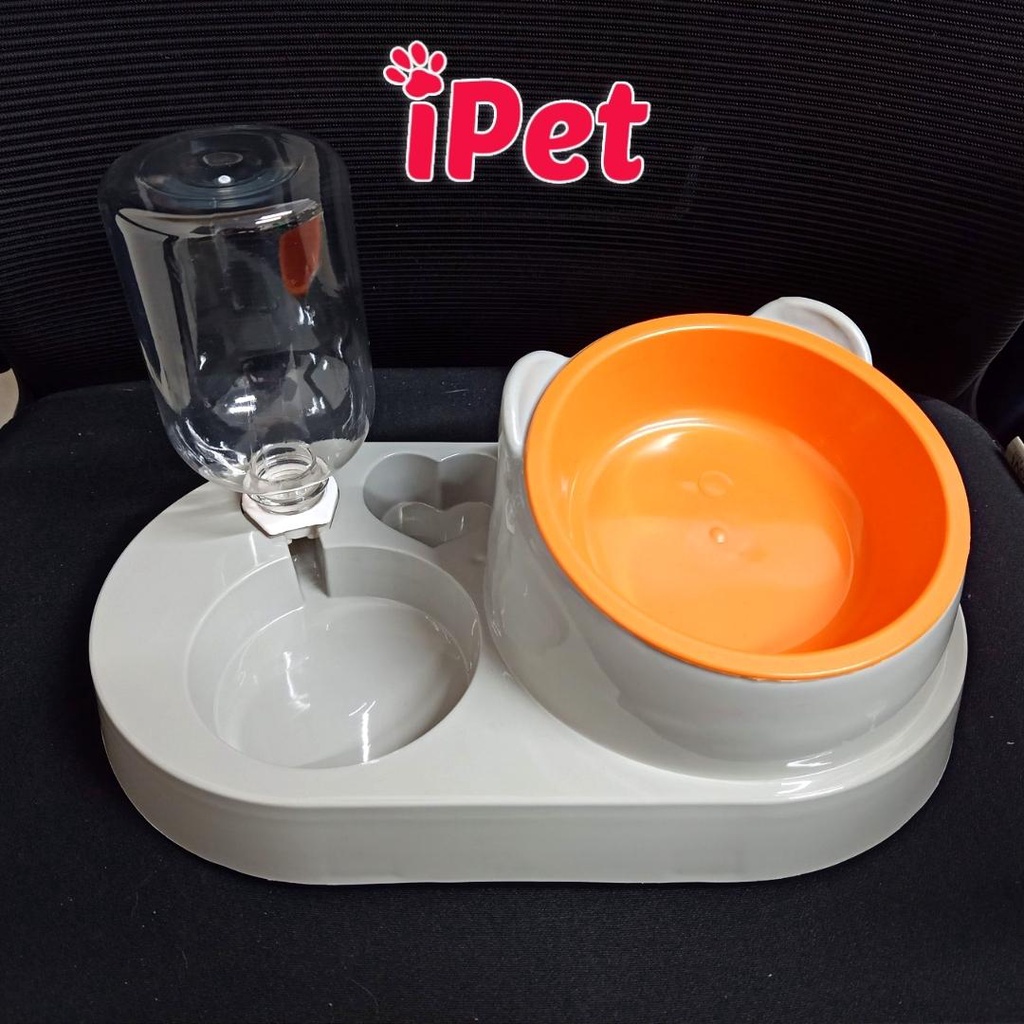 Bát Đôi Cấp Nước Tự Động 3in1 Cho Thú Cưng Chó Mèo Tặng Kèm Bình - iPet Shop