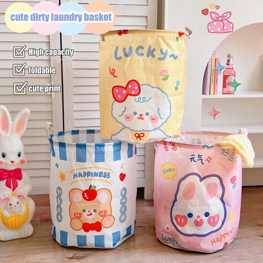 Giỏ Đựng Đồ Bằng Vải Bố Cỡ Lớn Dễ Thương Có Thể Gấp Gọn