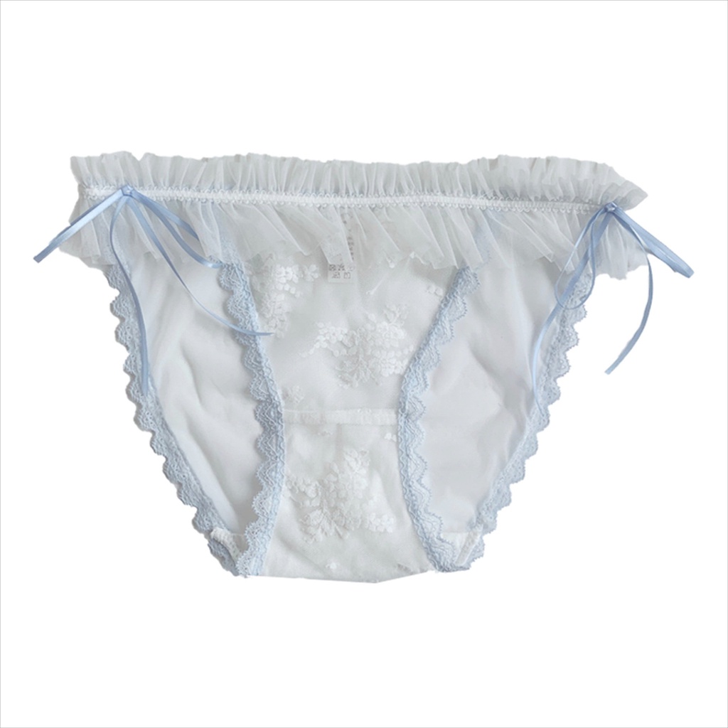 Quần Lót Cotton Phối Ren Lưới Mỏng Màu Trắng Sữa ~ Nam Giới Quyến Rũ Ngọt Ngào Mùa Hè Đáy Bay
