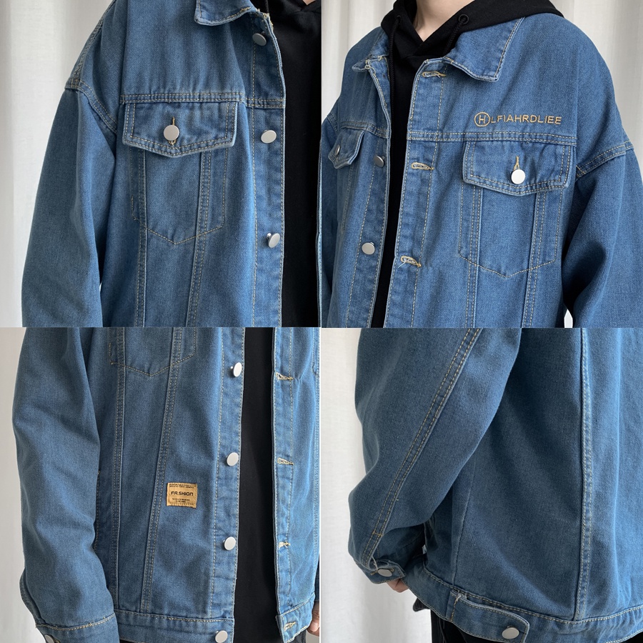 Áo khoác jean denim nam nữ unisex form rộng K9 , áo khoát jacket nam nữ phong cách Hàn Quốc H101