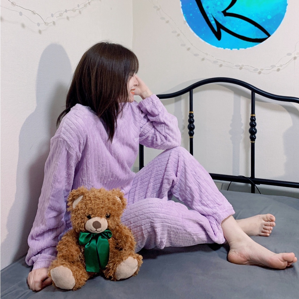 (HÀNG ORDER) Bộ đồ ngủ lông len tăm nhiều màu phong cách Hàn Quốc - GNCM | BigBuy360 - bigbuy360.vn