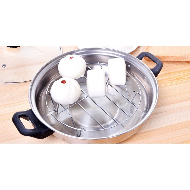 Khay / Xửng / Vỉ HẤP INOX KIỂU 2 Đa Năng 4 Chân Hấp Bánh, Bánh Bao, Đồ Ăn - Dụng Cụ Nhà Bếp vrg1331