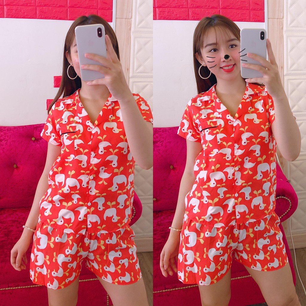 DOMIN - Bộ Pijama Kate Ngắn Cute hình Vịt