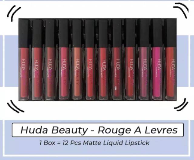 Huda Beauty (hàng Mới Về) Set 12 Son Kem Huda Beauty Màu Đẹp Cá Tính