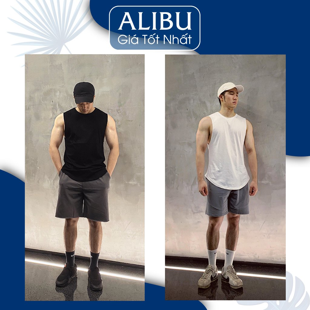 Áo thun nam ba lỗ cotton 85%, phong cách hàn kiểu dáng thể thao tanktop  co giãn 4 chiều -  ALIBU