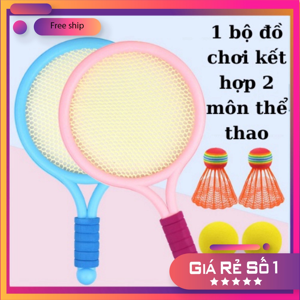 Bộ vợt đánh cầu lông/tenis cho bé giúp bé phát triển thể chất toàn diện TrucNua