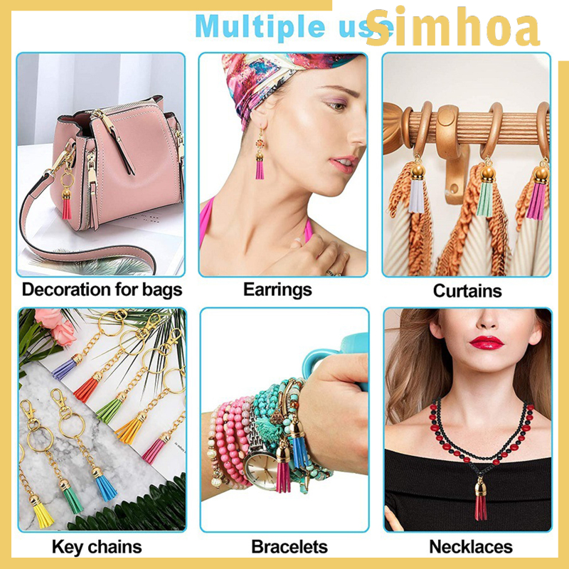 Móc Khóa Dây Da Tua Rua 38mm Có 40 Màu