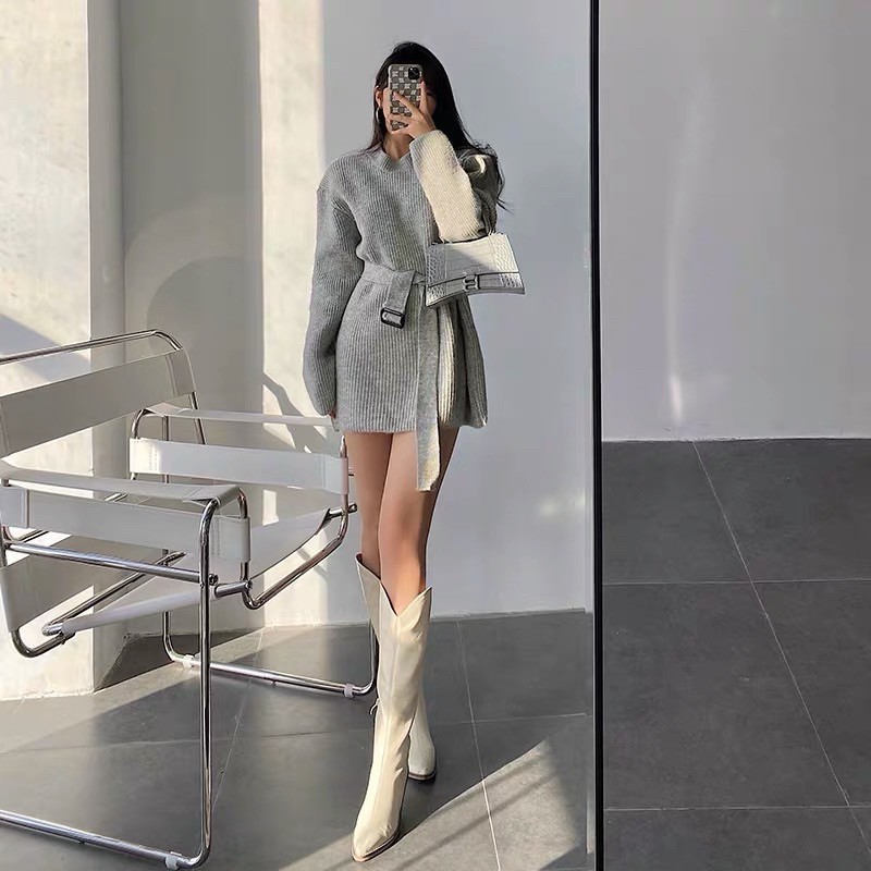 sẵn 36 đen BOOTS CAO BỒI KIỂU MŨI NHỌN da vân dày dặn mịn hàng loại đẹp hộp lớn- ORDER | BigBuy360 - bigbuy360.vn