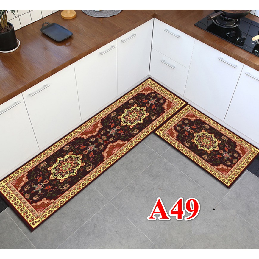 Bộ 2 tấm thảm bếp MẪU CHÂU ÂU HIỆN ĐẠI  (40x60cm và 40x120cm)