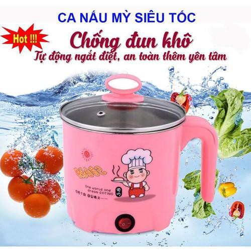 Ca mì màu 1,6 lít - Ca nấu lẩu, nấu mì mini - Đa năng, siêu tốc