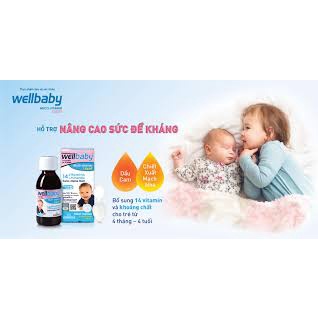 VITABIOTICS  WELLBABY Liquid  Chai 150ml Nhập khẩu Anh Hỗ trợ phòng tránh các vấn đề liên quan tới đường hô hấp