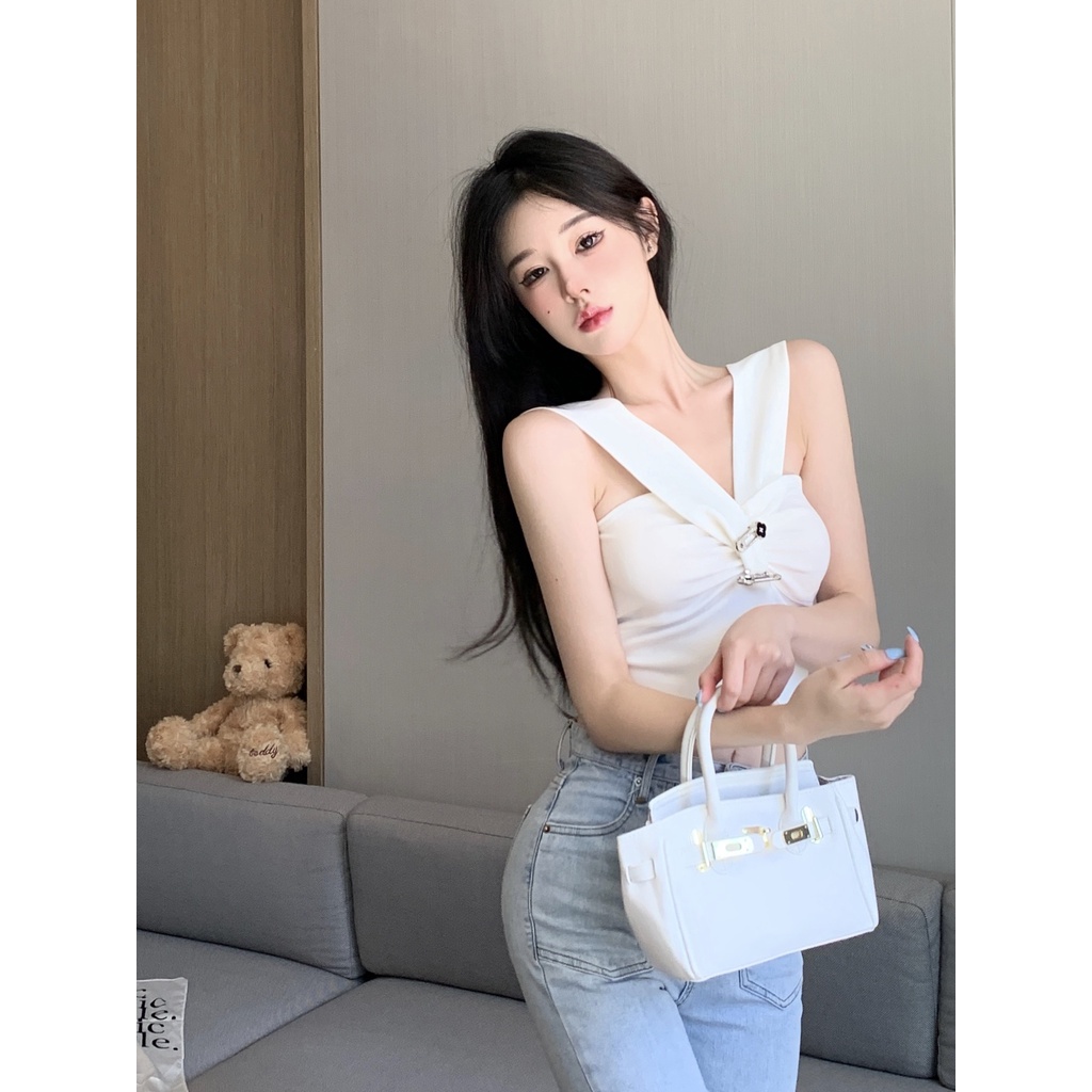 Cocory vn Áo Hai Dây Chéo Thời Trang Mùa Hè Quyến Rũ Cho Nữ