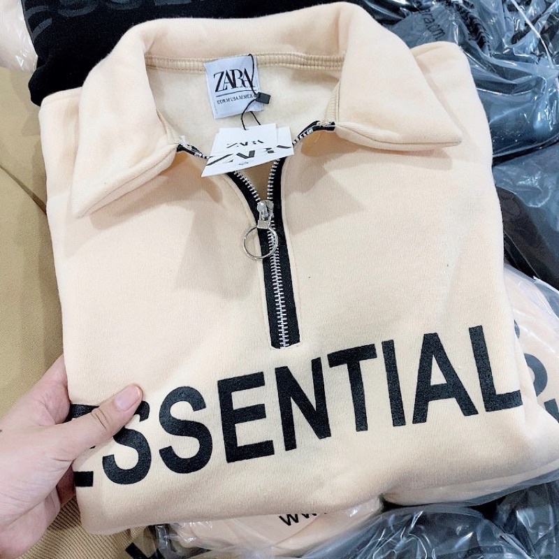 Áo nỉ bông cổ bẻ khoá ESS | BigBuy360 - bigbuy360.vn