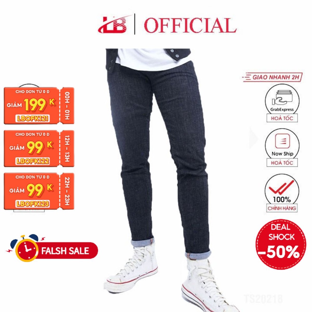[Mã LT50 giảm 50k đơn 250k] Quần jean nam LB, vải jean denim co giãn, màu xám đen trơn, phom slim fit DNBB5226 | BigBuy360 - bigbuy360.vn