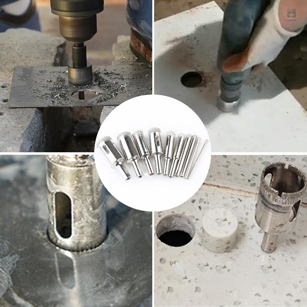 Bộ 10 Mũi Khoan Lỗ 3-18mm Chuyên Dụng Cho Vật Liệu Thép Carbon / Kính / Gạch Men / Đá Hoa Cương