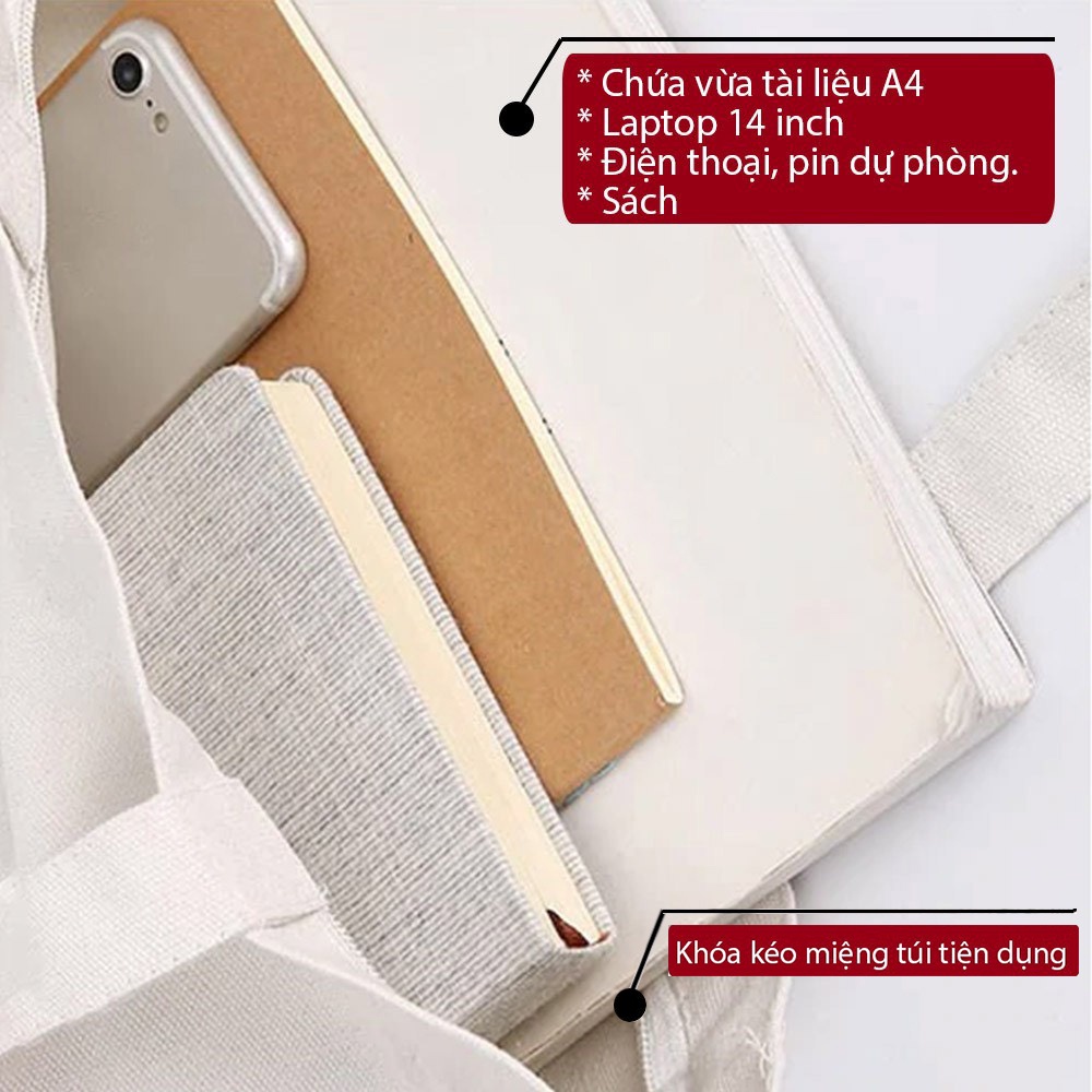 Túi tote túi vải Hero Team canvas xách vai in hình Simmy Sammy Đào Timmy phong cách Hàn Quốc đi học giá rẻ