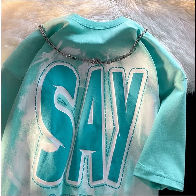 Áo thun ZHELIHANGFEI tay ngắn dáng rộng in họa tiết phong cách học đường thời trang dễ phối đồ