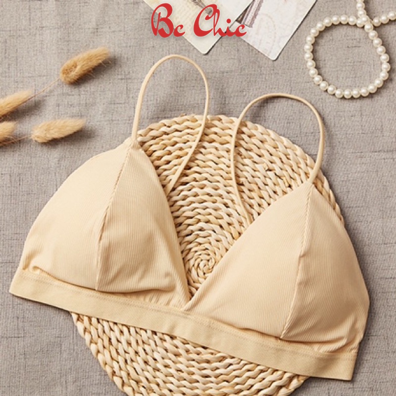 Áo Ngực Nữ , Áo Bra Thun nâng ngực phối viền chun kèm dây nhỏ điệu đà mã B8819 BC_CHIC LINGERIE
