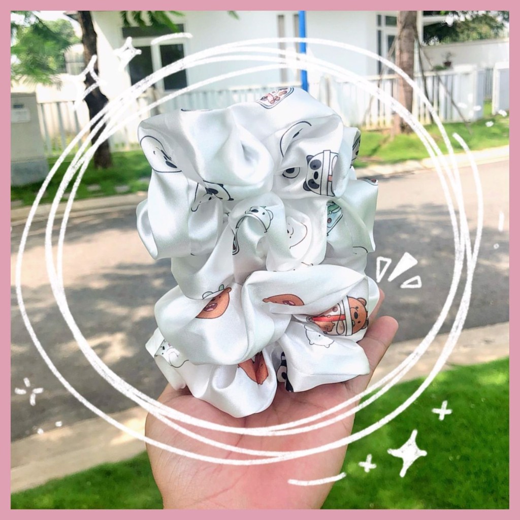 DÂY BUỘC TÓC, DÂY CỘT TÓC SCRUNCHIES WE BARE BEAR MILK