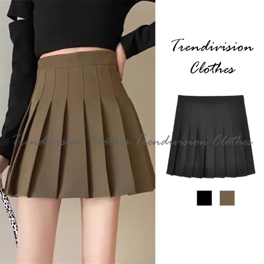 Chân Váy Tennis nâu tây xinh xắn tiểu thư dáng xoè
