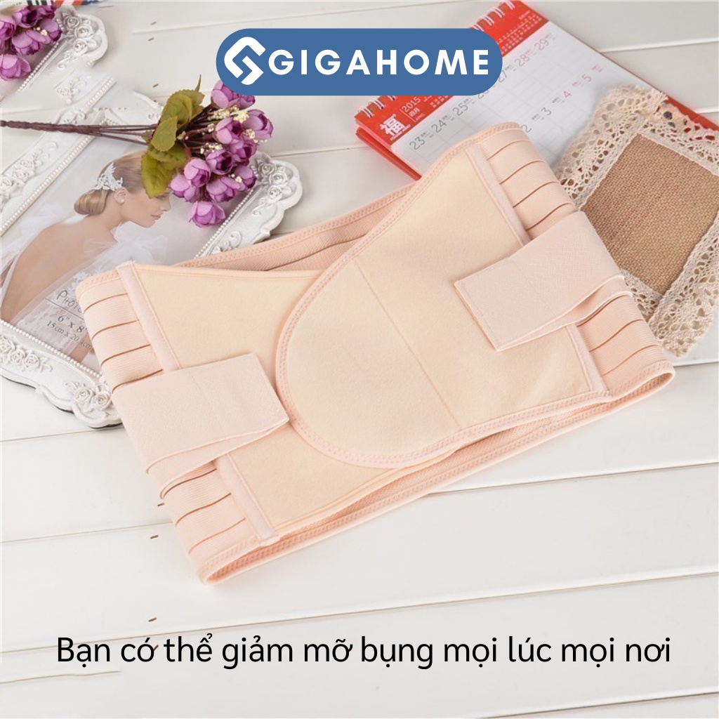 Đai Nịt Bụng Chống Cuộn Sau Sinh GIGAHOME Định Hình Eo Thon 2 Lớp Thun 2844
