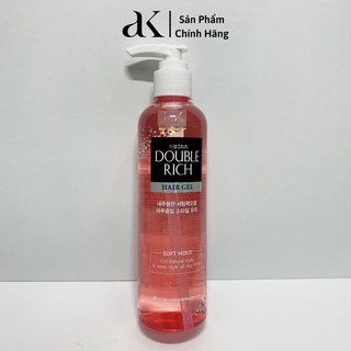 Gel tạo kiểu và giữ nếp tóc tự nhiên Double Rich Soft Hold Chai 250ML