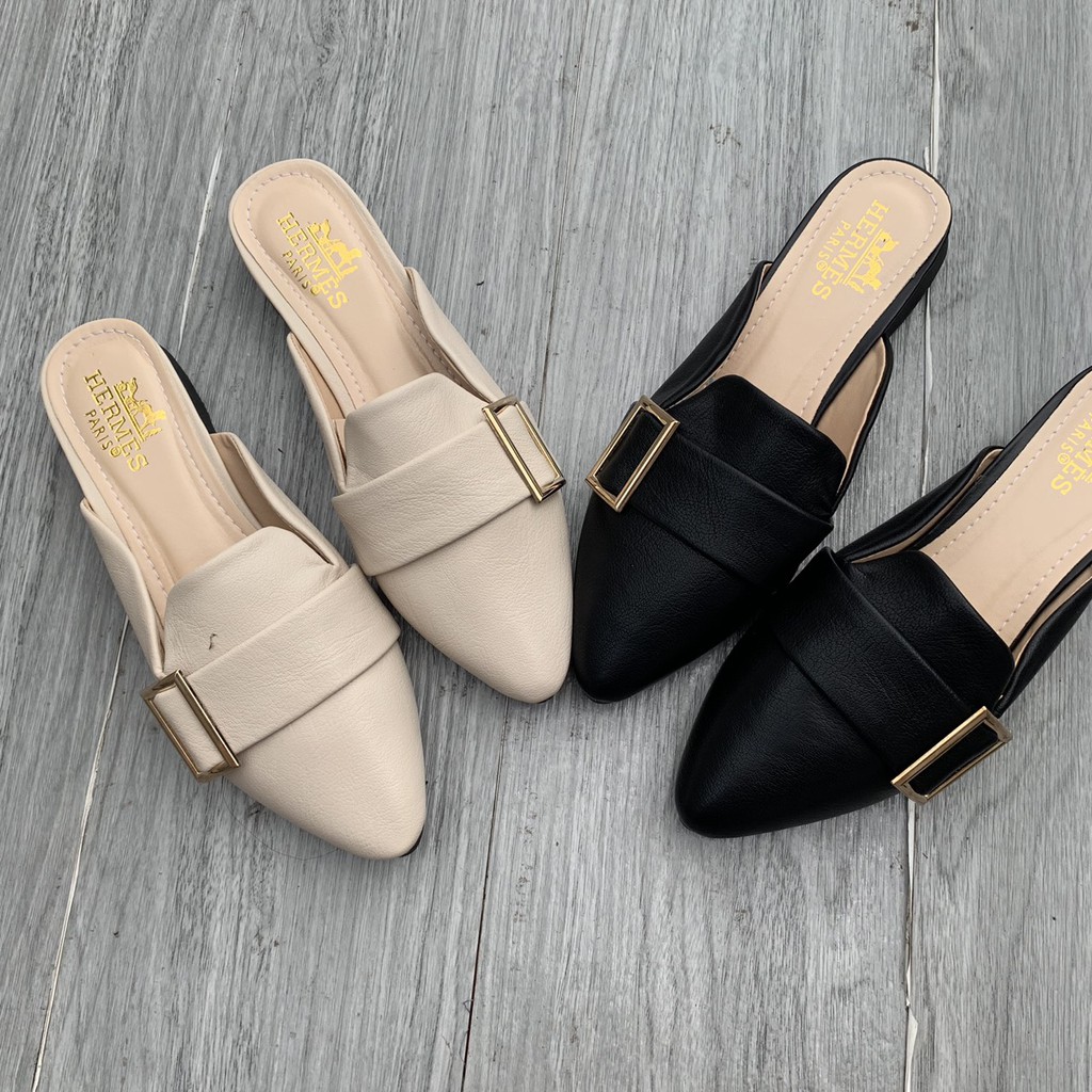 Giày nữ sục móc vuông da mềm đi êm chân gót 3cm giá rẻ | BigBuy360 - bigbuy360.vn