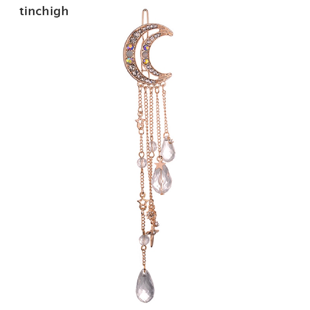 Kẹp Tóc Hình Mặt Trăng Đính Đá Pha Lê Cho Cô Dâu