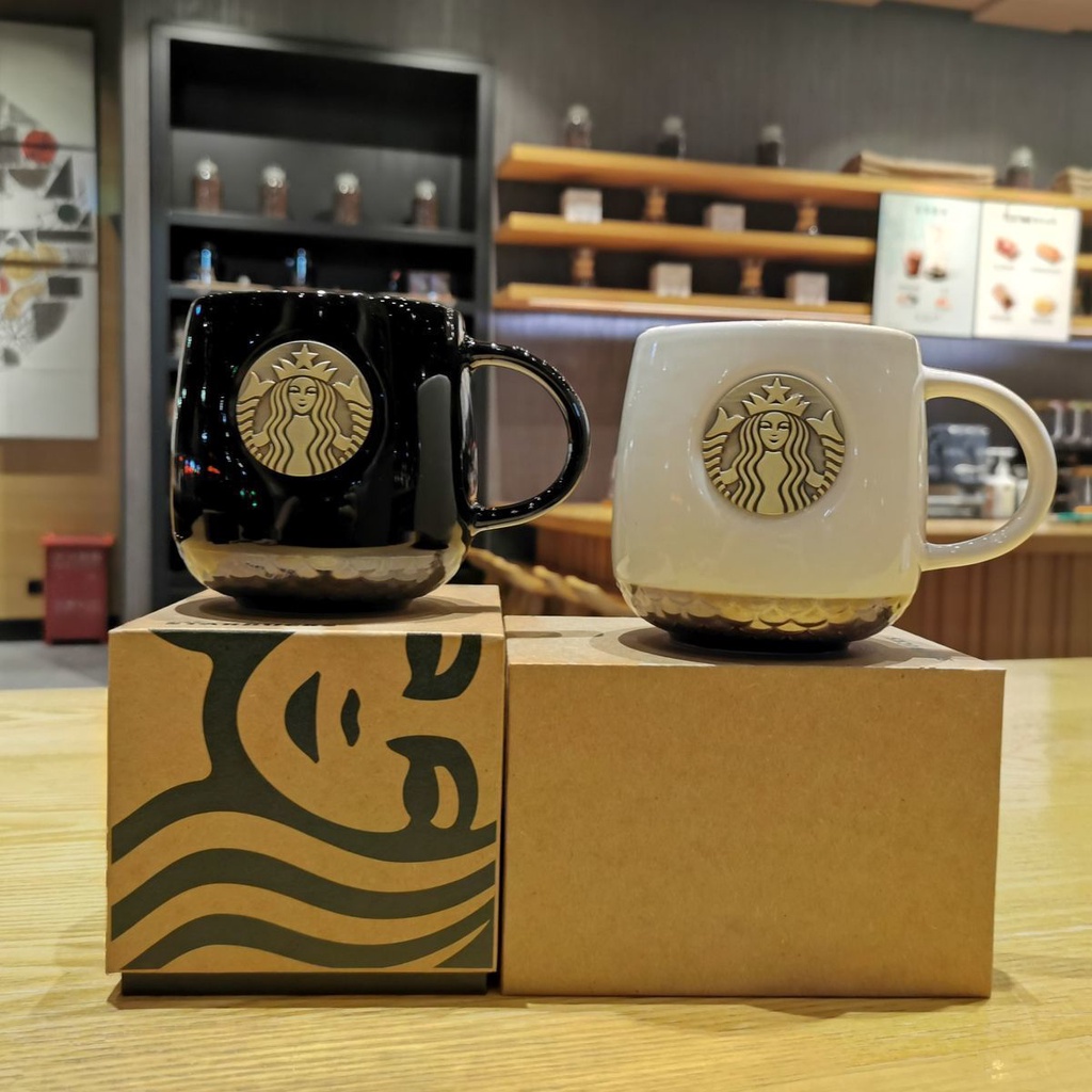 Cốc uống nước Starbucks mini bằng gốm thiết kế đơn giản sáng tạo