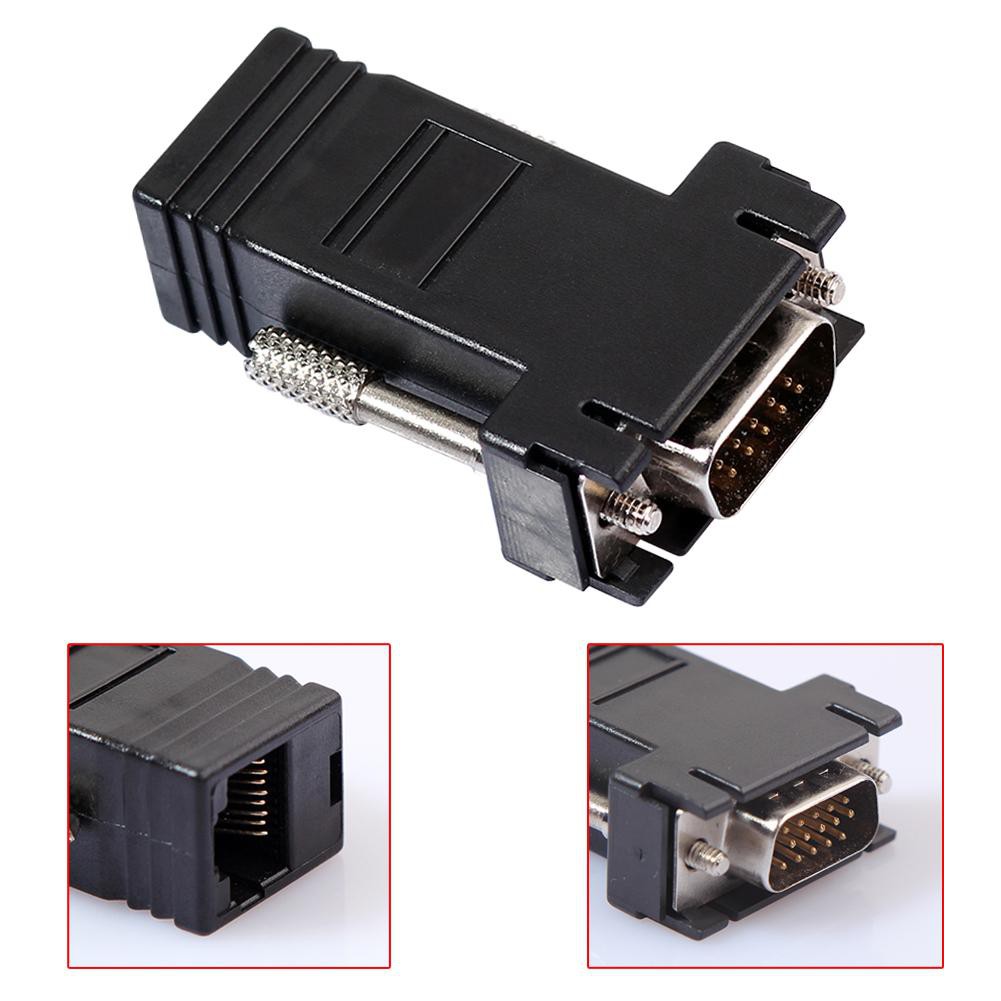 Đầu chuyển đổi mở rộng VGA sang lỗ/ đầu cắm Lan Cat5 Cat5e / 6 RJ45 Ethernet