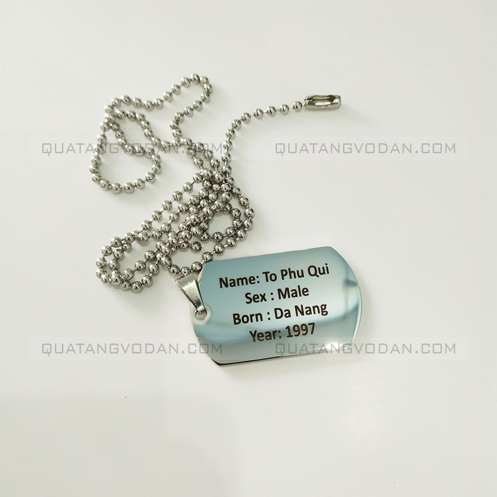 Thẻ bài lính Dogtag khắc tên theo yêu cầu