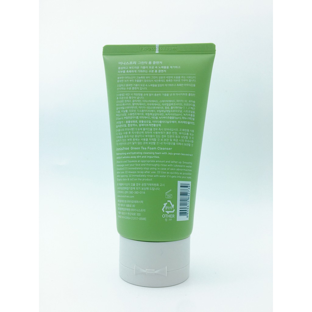 Sữa rửa mặt chiết xuất trà xanh Innisfree Green Tea Foam Cleanser 150ml