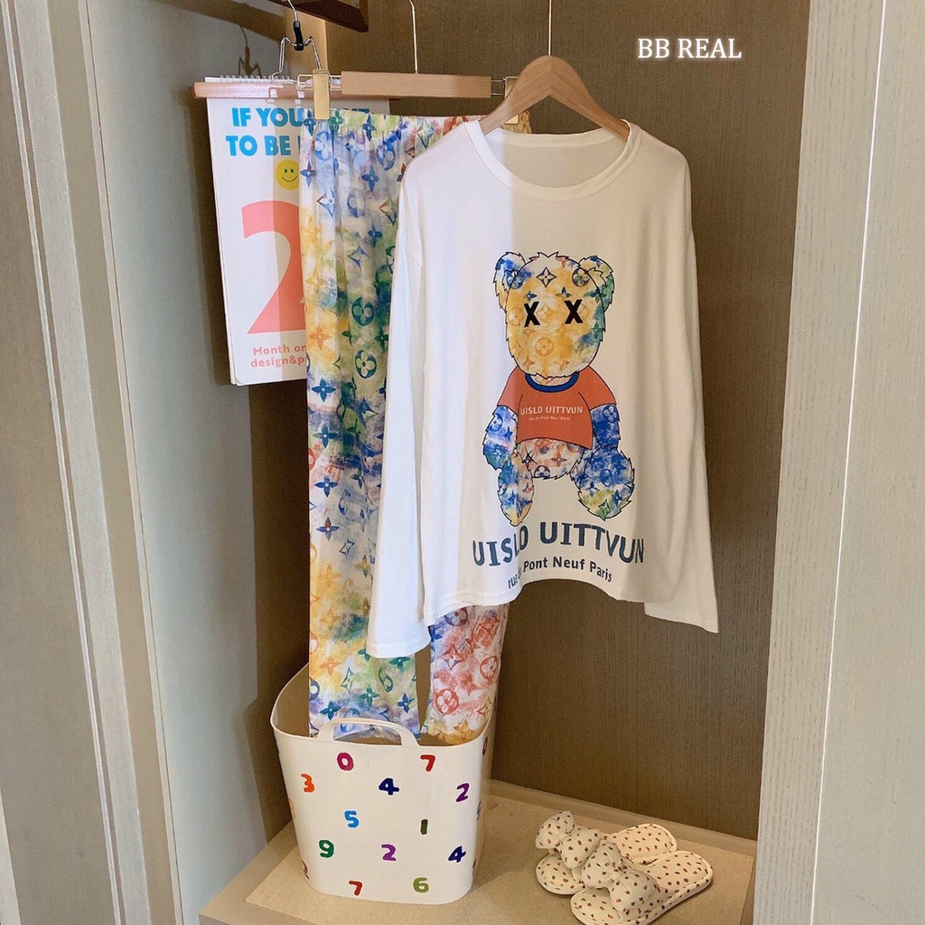 Đồ Bộ Mặc ở Nhà Bộ Đồ Ngủ Nữ Quần Dài Pijama Thun Lạnh Đẹp [CODE 25-28] Freesize Từ 45-60Kg - BB REAL | BigBuy360 - bigbuy360.vn