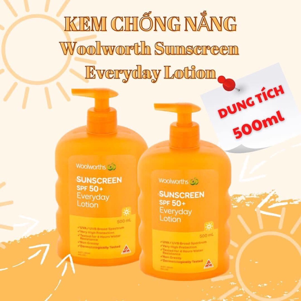 Kem chống nắng body WoolWorths Everyday Suncreen